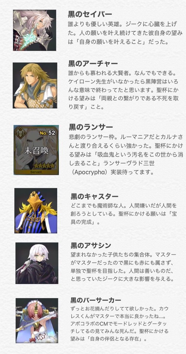 Fgo アポコラボなのでapocryphaのサーヴァントを雑に紹介してみた